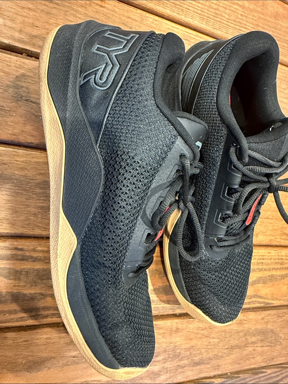 TYR Men's Black Athletic Sneakers with Gum Outsole